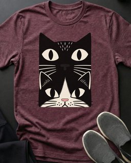 Tuxedo Cat Stack Tee Gift For Cat Lover