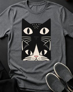 Tuxedo Cat Stack Tee Gift For Cat Lover