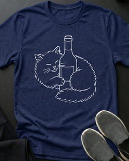 Wine Kitty Tee Gift For Cat Lover