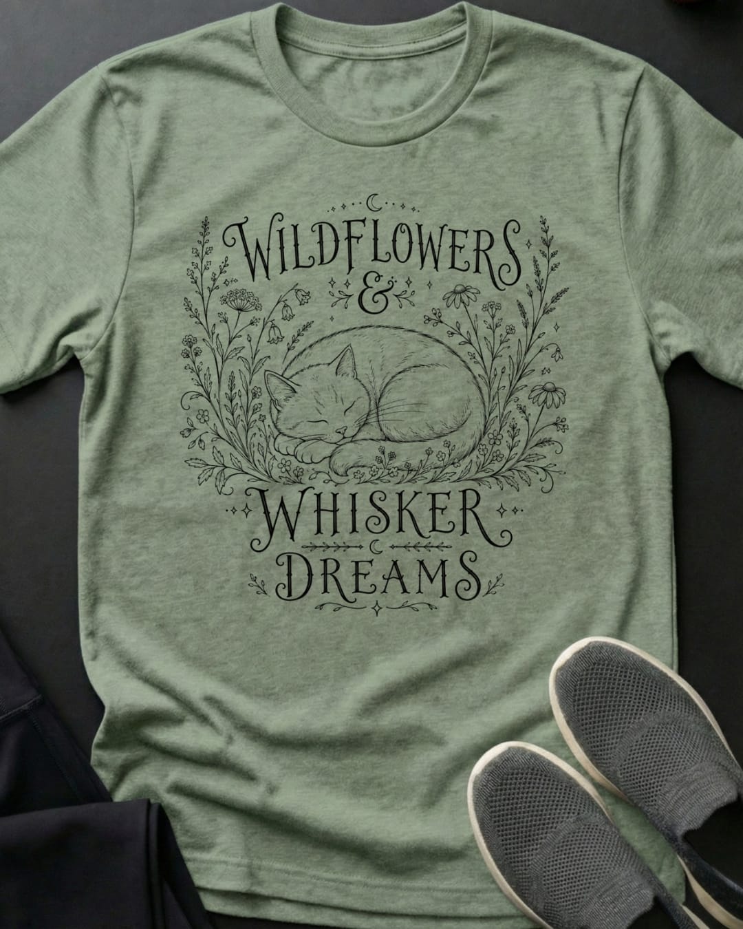 Wildflowers Tee Gift For Cat Lover