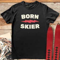 Born Skier T Shirt Gift For Skier