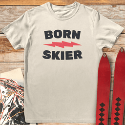 Born Skier T Shirt Gift For Skier