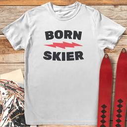 Born Skier T Shirt Gift For Skier