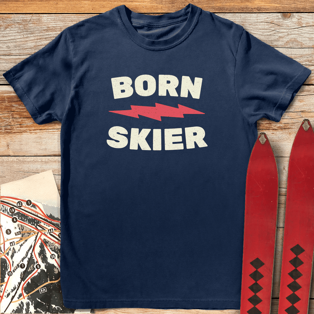Born Skier T Shirt Gift For Skier