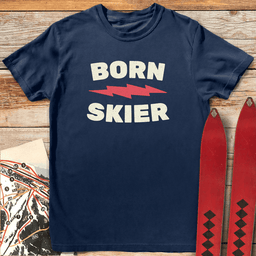 Born Skier T Shirt Gift For Skier