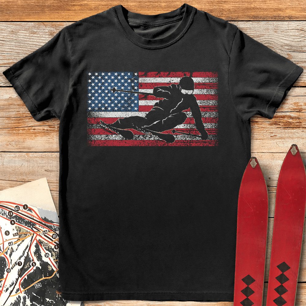 American Carve T Shirt Gift For Skier