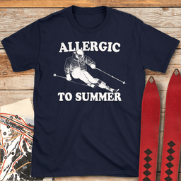 Allergic To Summer T Shirt Gift For Skier