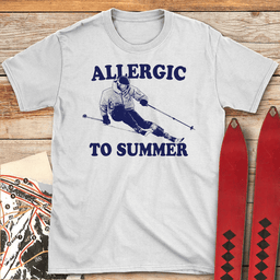 Allergic To Summer T Shirt Gift For Skier