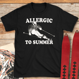 Allergic To Summer T Shirt Gift For Skier