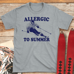 Allergic To Summer T Shirt Gift For Skier