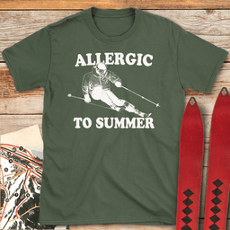 Allergic To Summer T Shirt Gift For Skier