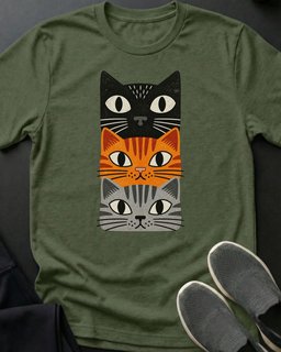 Triple Stack Tee Gift For Cat Lover
