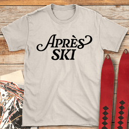 Après Ski Calligraphy T Shirt Gift For Skier
