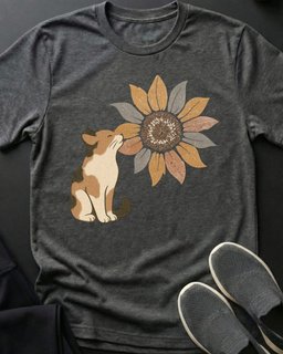 Sunflower Kitty Tee Gift For Cat Lover