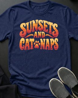 Sunsets And Cat Naps Tee Gift For Cat Lover