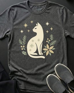 Winter Cat Tee Gift For Cat Lover