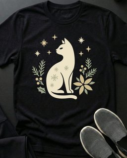 Winter Cat Tee Gift For Cat Lover