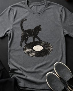 Vinyl Cat Tee Gift For Cat Lover