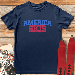 America Skis T Shirt Gift For Skier