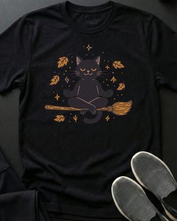 Zen Witchy Cat Tee Gift For Cat Lover