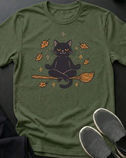 Zen Witchy Cat Tee Gift For Cat Lover