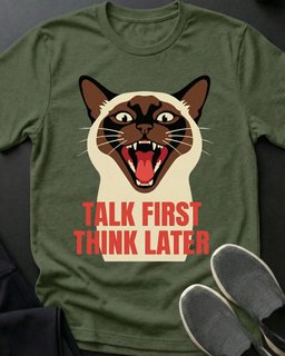 Talk First Tee Gift For Cat Lover