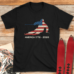 America Ski Flag 250 T Shirt Gift For Skier