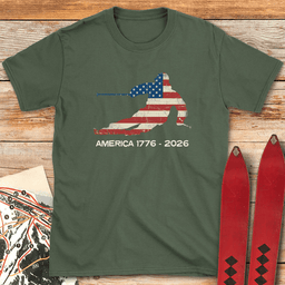 America Ski Flag 250 T Shirt Gift For Skier
