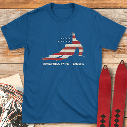 America Ski Flag 250 T Shirt Gift For Skier