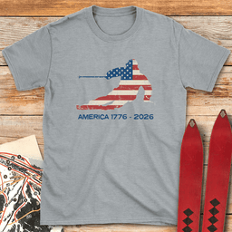 America Ski Flag 250 T Shirt Gift For Skier