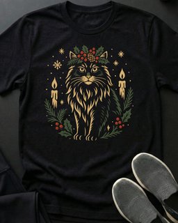 Yule Cat Tee Gift For Cat Lover