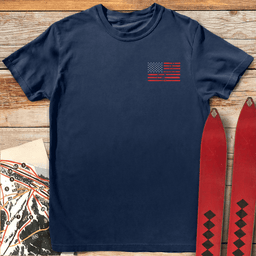 American Skier Pocket T Shirt Gift For Skier