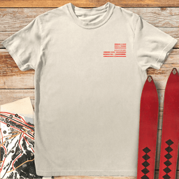 American Skier Pocket T Shirt Gift For Skier