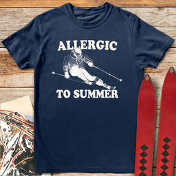 Allergic To Summer T Shirt Gift For Skier