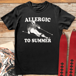 Allergic To Summer T Shirt Gift For Skier