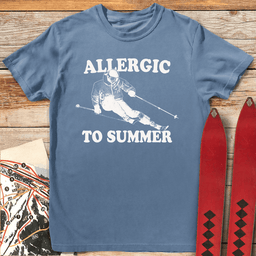 Allergic To Summer T Shirt Gift For Skier
