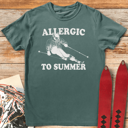 Allergic To Summer T Shirt Gift For Skier