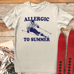 Allergic To Summer T Shirt Gift For Skier
