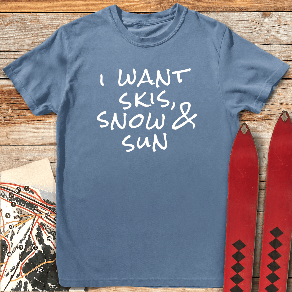 All I Want T Shirt Gift For Skier