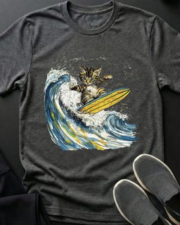 Surfin Tee Gift For Cat Lover
