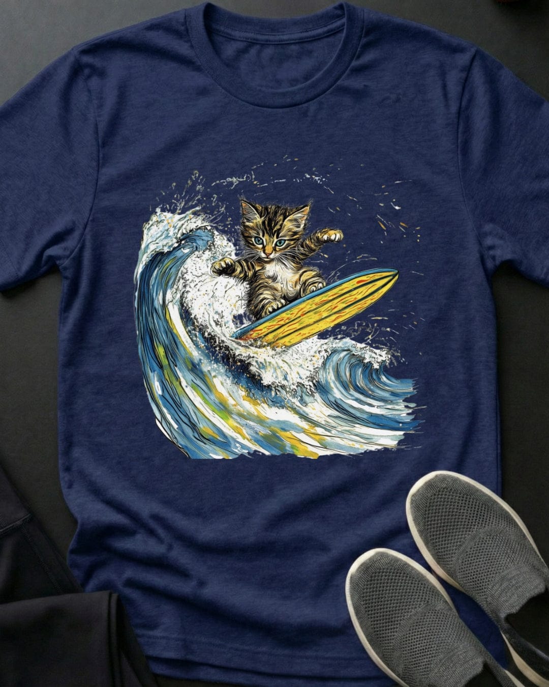 Surfin Tee Gift For Cat Lover