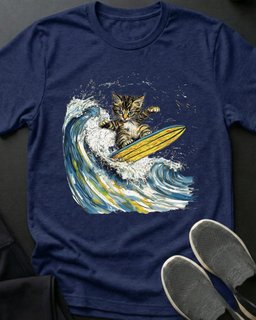 Surfin Tee Gift For Cat Lover