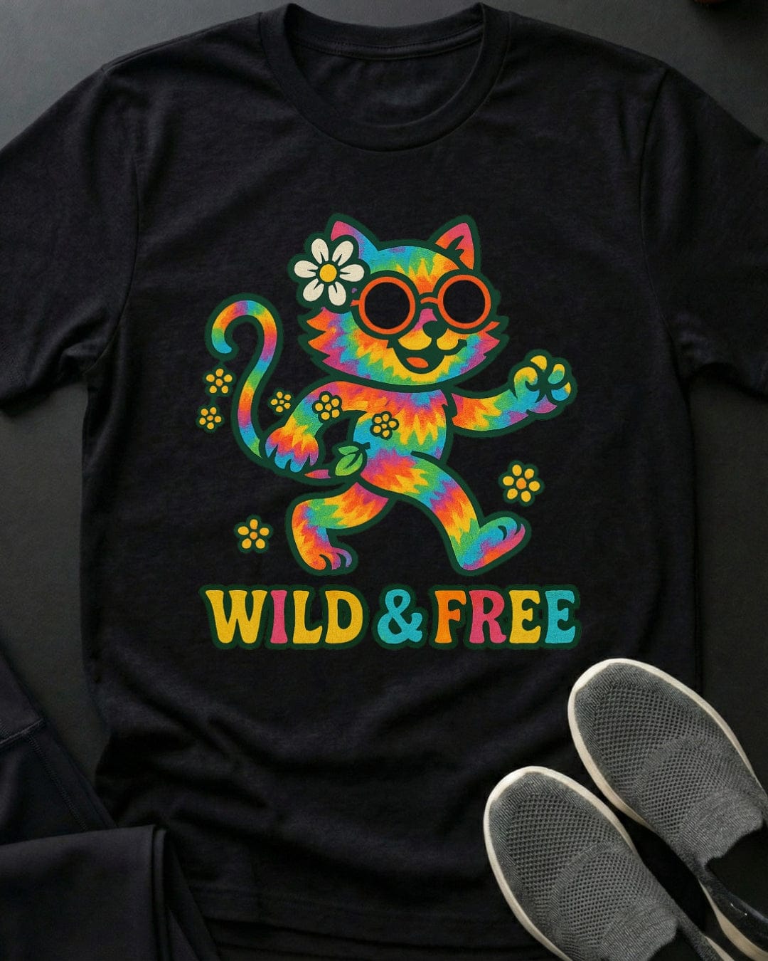 Wild And Free Tee Gift For Cat Lover