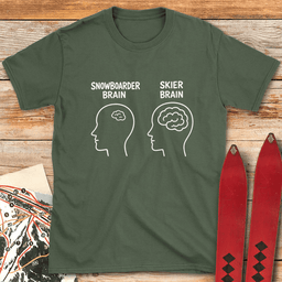 Big Brain Skier T Shirt Gift For Skier