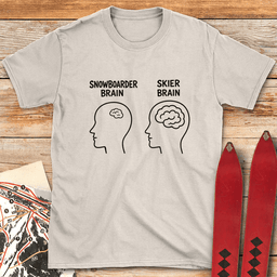 Big Brain Skier T Shirt Gift For Skier