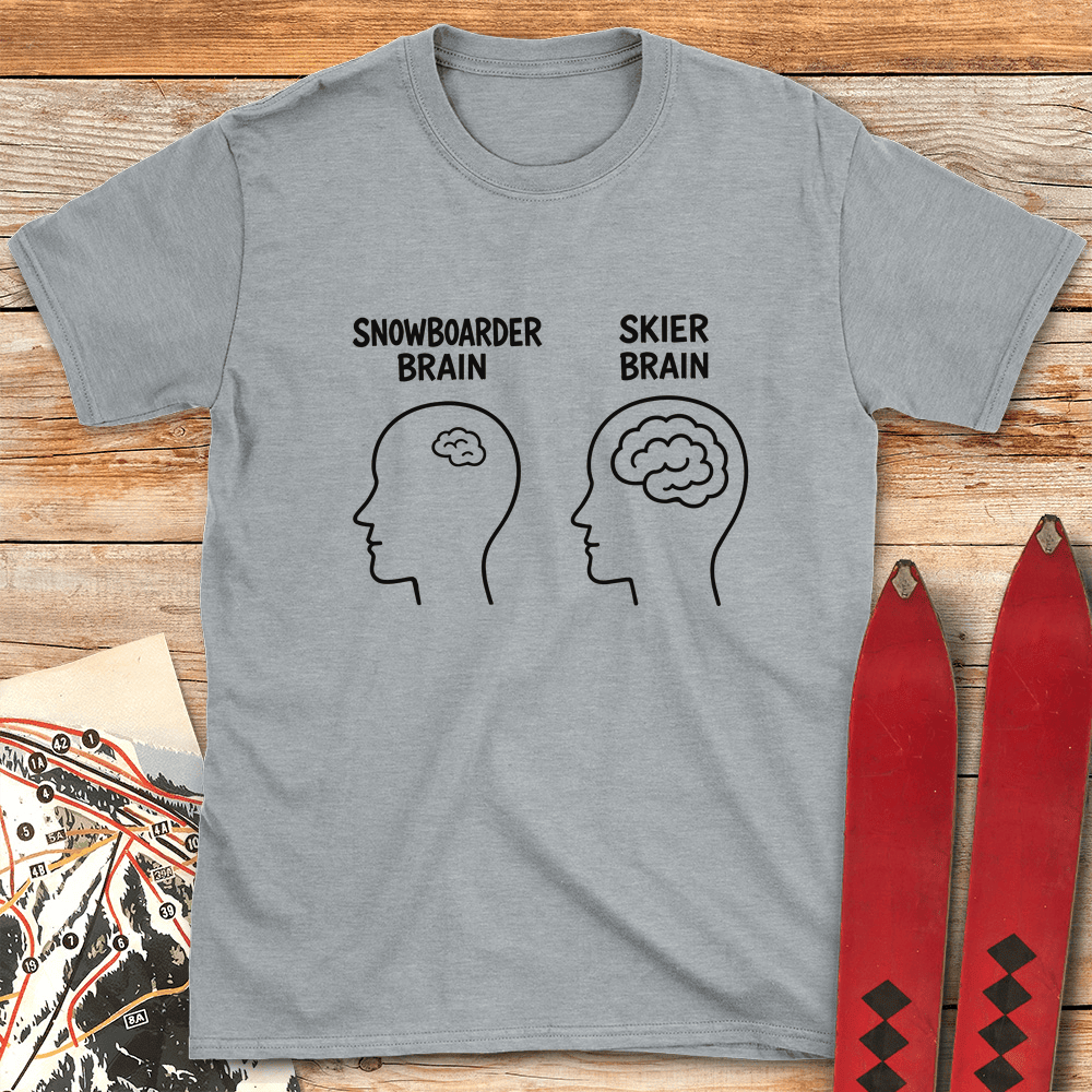 Big Brain Skier T Shirt Gift For Skier