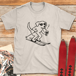 French Ski Dog T Shirt Gift For Skier