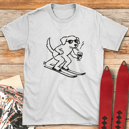 French Ski Dog T Shirt Gift For Skier