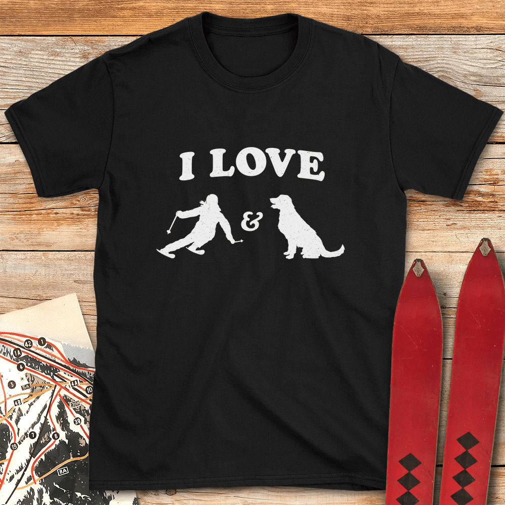 I Love Ski Dogs T Shirt Gift For Skier