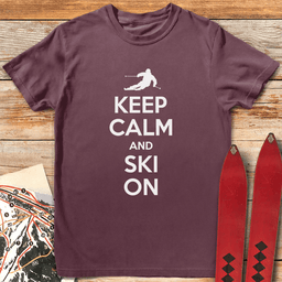 Keep Calm And Ski T Shirt Gift For Skier